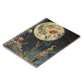 Moonlit Elegance - Vrouw met Maan Notitieboek (Linkerzijde)