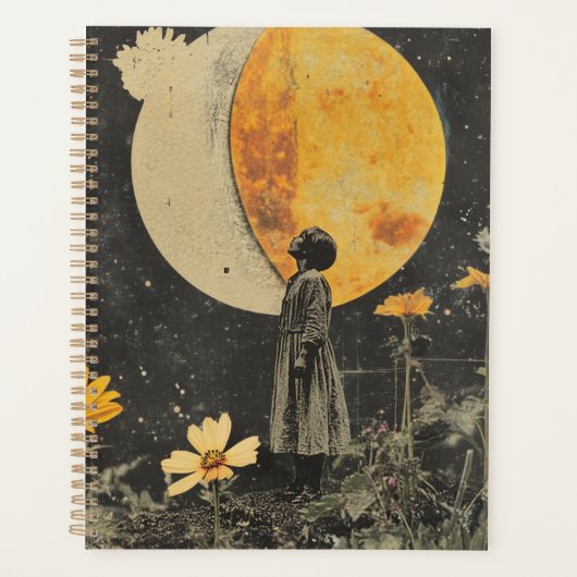 Moonlit Elegance - Vrouw met Maan Planner (Voorkant)