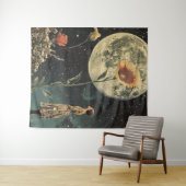 Moonlit Elegance - Vrouw met Maan Wandkleed (In Situ (horizontaal))