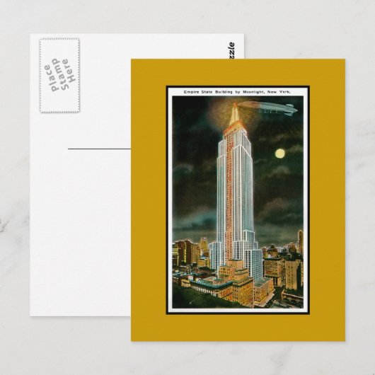Moonlit Empire State Building Briefkaart (Voorkant / Achterkant)