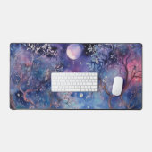 Moonlit Enchanted Forest Nightscape Bureaumat (Keyboard & Muis)