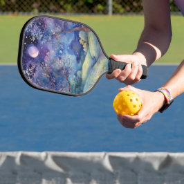 Moonlit Enchanted Forest Nightscape Pickleball Paddle