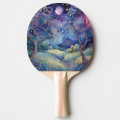 Moonlit Enchanted Forest Nightscape Tafeltennisbatje (Voorkant)