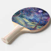 Moonlit Enchanted Forest Nightscape Tafeltennisbatje (Voorkant Gekanteld)