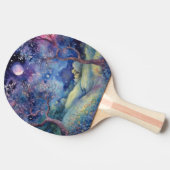 Moonlit Enchanted Forest Nightscape Tafeltennisbatje (Zijkant)