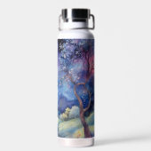 Moonlit Enchanted Forest Nightscape Waterfles (Achterkant)