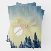 Moonlit Evergreen Snowscape onder de nachtsterren Inpakpapier Vel (In situ)