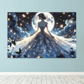 Moonlit Fairy Princess Celestial Gown Canvas Afdruk (Insitu (Houten vloer))