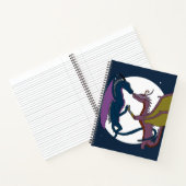 Moonlit Fantasy Dragon Couple Art Spiral Notebook  Notitieboek (Binnen)