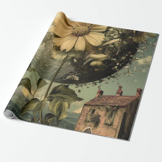 Moonlit Flower & Charm Cadeaupapier (Uitgerold)