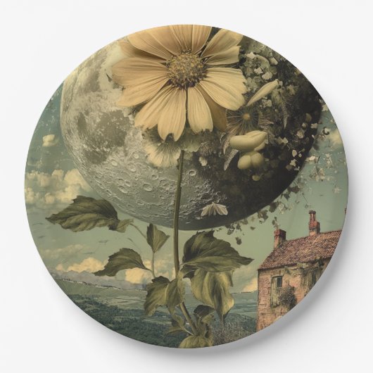 Moonlit Flower & Charm Papieren Bordje (Voorkant)