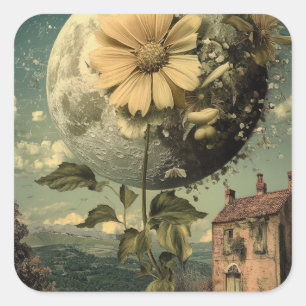 Moonlit Flower &  Charm Vierkante Sticker
