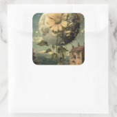 Moonlit Flower &  Charm Vierkante Sticker (Tas)