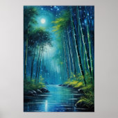 Moonlit fluistert, mystiek bamboebos poster (Voorkant)