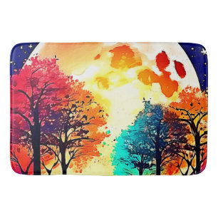 Moonlit Forest Fantasy Art Badmat