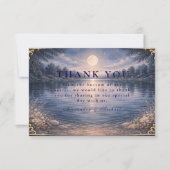 Moonlit Forest Lake Romance Wedding Bedankkaart (Voorkant)