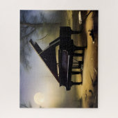 Moonlit Forest Piano | Digitale kunst Legpuzzel (Verticaal)
