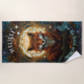 Moonlit Fox Aangepast Kinder Storybook Fox Strandlaken (Voorkant)