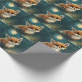 Moonlit Fox, Night Forest  Cadeaupapier (Hoek)