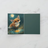 Moonlit Fox, Night Forest  Kaart (Binnen)