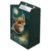 Moonlit Fox, Night Forest  Medium Cadeauzakje (Achterkant Gekanteld)
