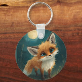 Moonlit Fox, Night Forest  Sleutelhanger (Voorkant)