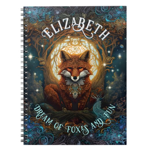 Moonlit Fox Personalized - Storybook Threadbook Fo Notitieboek (Voorkant)