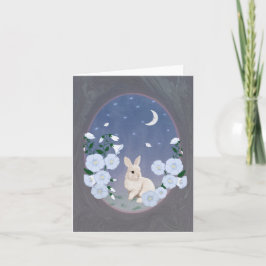Moonlit Garden Bunny Small Greeting Card  Kaart