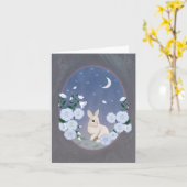 Moonlit Garden Bunny Small Greeting Card  Kaart (Gele Bloem)