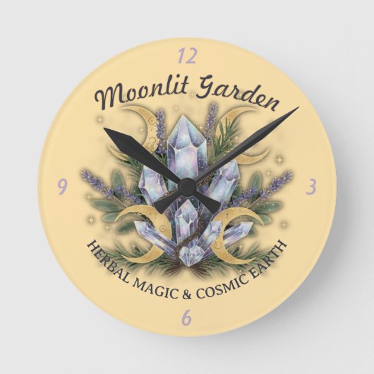 Moonlit Garden Crystal Bouquet - Herbal Magic Ronde Klok (Voorkant)