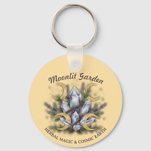 Moonlit Garden Crystal Bouquet • Herbal Magic Sleutelhanger (Voorkant)