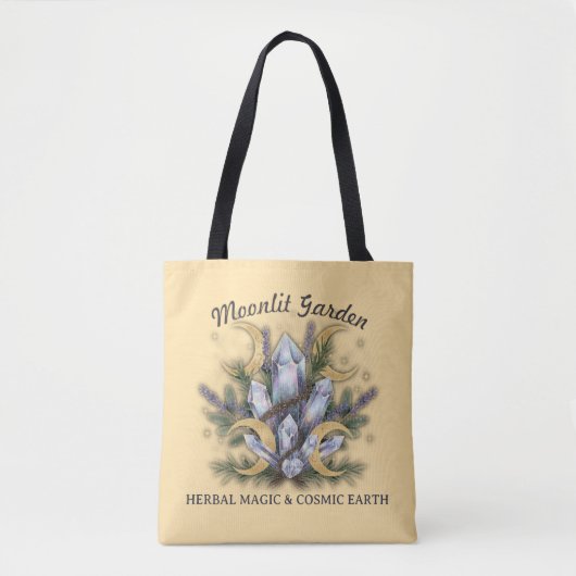 Moonlit Garden Crystal Bouquet • Herbal Magic Tote Bag (Voorkant)