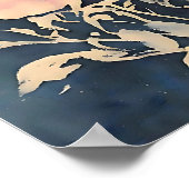 Moonlit Garden - Rozen op Midnight Blue Poster (Hoek)