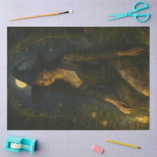 Moonlit Garden Witch Gothic Halloween Decoupage Tissuepapier (Craft)