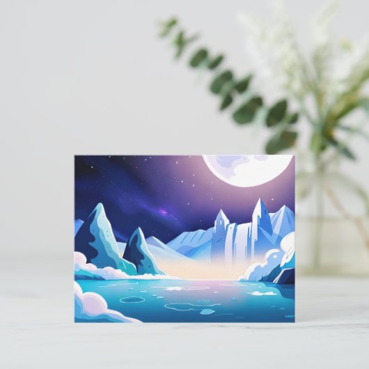 Moonlit Glaciers Briefkaart (Staand voorkant)