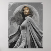 Moonlit Goddess Poster – zwart-wit portret (Voorkant)