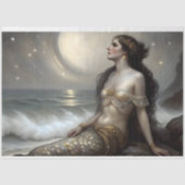 Moonlit Gold Mermaid Fantasy Decoupage Tissuepapier (Voorkant)