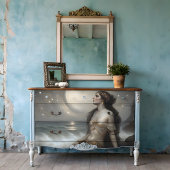 Moonlit Gold Mermaid Fantasy Decoupage Tissuepapier