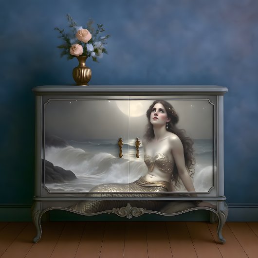 Moonlit Gold Mermaid Gaze Decoupage Tissuepapier