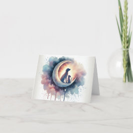 Moonlit Goodbye – Pet Loss Sympathy Card met Water Feestdagen Kaart