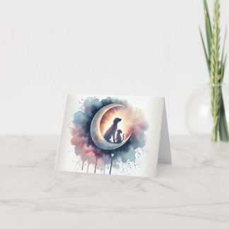 Moonlit Goodbye – Pet Loss Sympathy Card met Water Feestdagen Kaart