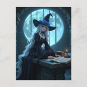 Moonlit Gothic Anime Witch Halloween Briefkaart (Voorkant)
