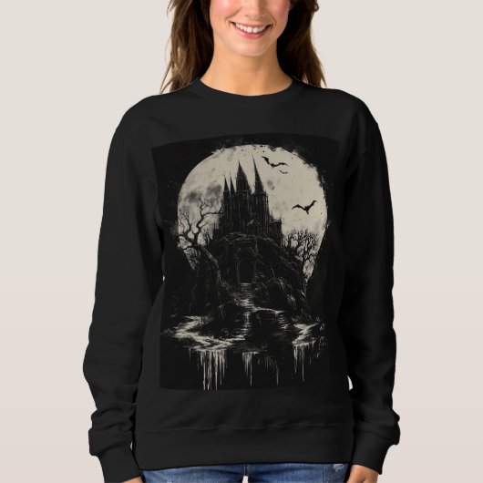Moonlit Gothic Castle Scene Trui (Voorkant)