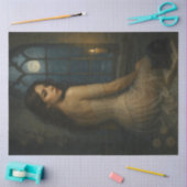 Moonlit Gothic Lady met Zwarte Kat – Heks Tissuepapier (Craft)