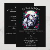 Moonlit Gothic Till Death Skeleton Roos Wedding Kaart (Voorkant / Achterkant)
