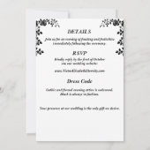 Moonlit Gothic Till Death Skeleton Roos Wedding Kaart (Achterkant)