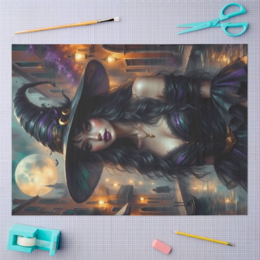 Moonlit Gothic Witch - Betoverde Venetiaanse fanta Tissuepapier (Craft)
