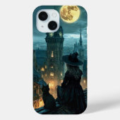 Moonlit Gothic Witch & Black Cat Rooftop iPhone C Case-Mate iPhone Case (Achterkant)
