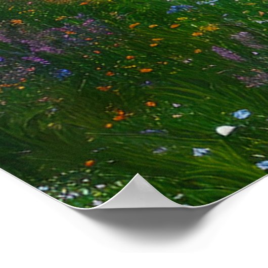 Moonlit Grassy Field Poster (Hoek)