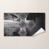 Moonlit GraveYard Gothic Cross met Krogen Bad Handdoek (Handdoek)